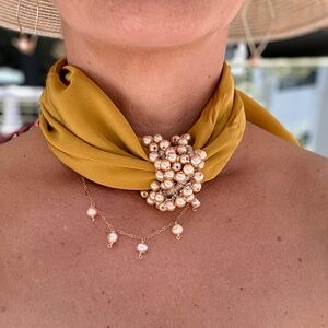 NWT SILKLETTE Scotch Please! 100% Fine Silk Kerchief Scarf BUTTERSCOTCH